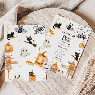 Halloween Spooky Little Boo Baby Shower Invitation
