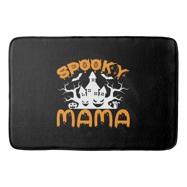 Halloween Spooky Mama Birthday Bath Mat (Front)