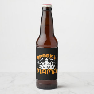 Halloween Spooky Mama Birthday Beer Bottle Label