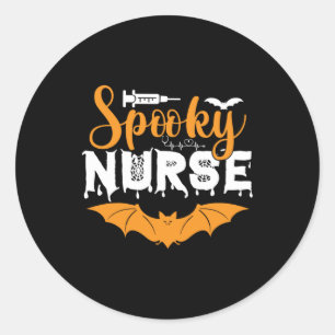 Halloween Spooky Nurse Birthday Classic Round Sticker