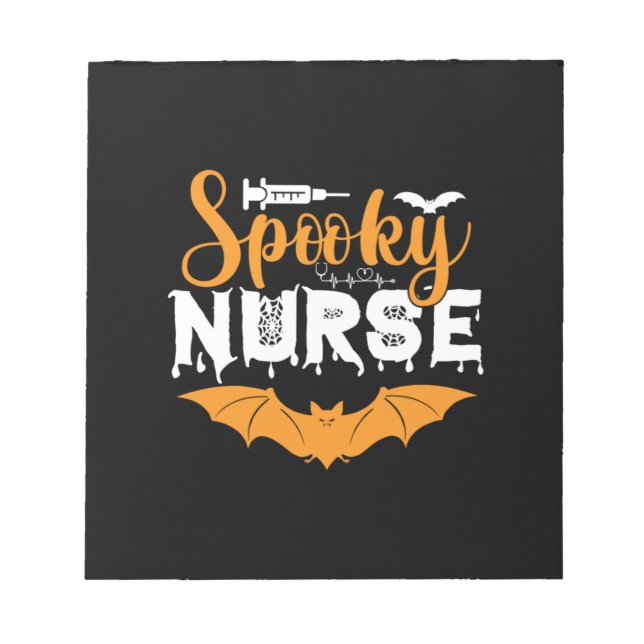 Halloween Spooky Nurse Birthday Notepad (Front)