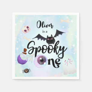 Halloween Spooky ONE 1ST Birthday pink Napkin