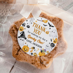 Halloween Spooky One Birthday Party Classic Round Sticker