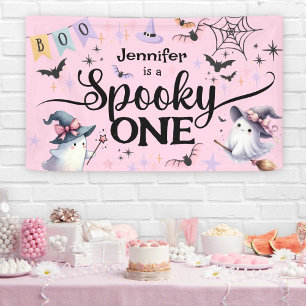 Halloween Spooky One Cute Ghost 1st Birthday Party Banner