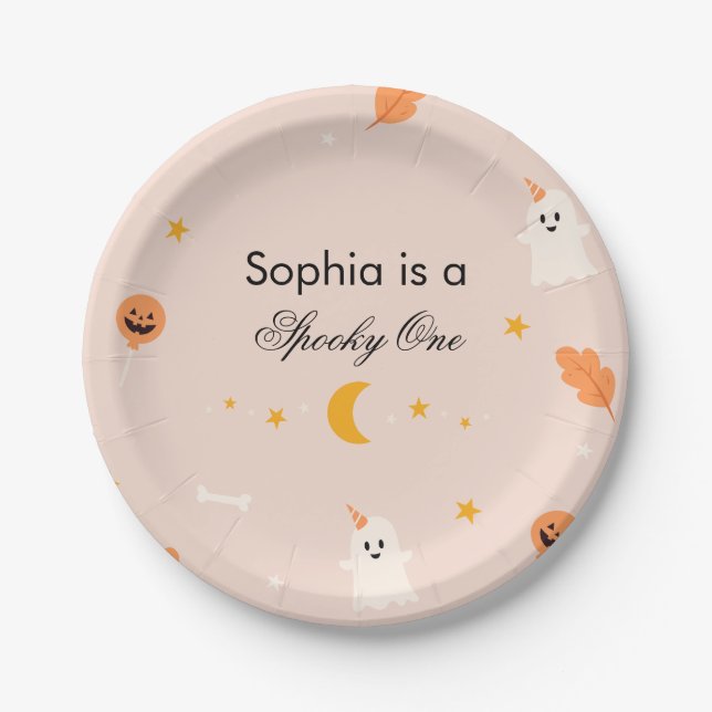 Halloween Spooky One Paper Plate (Front)
