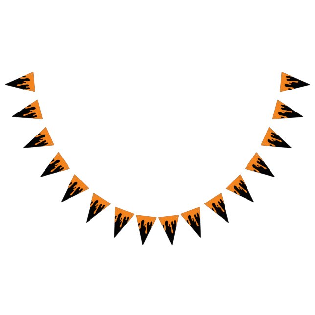 Halloween Spooky Orange Black Dripping Slime Bunting (All)