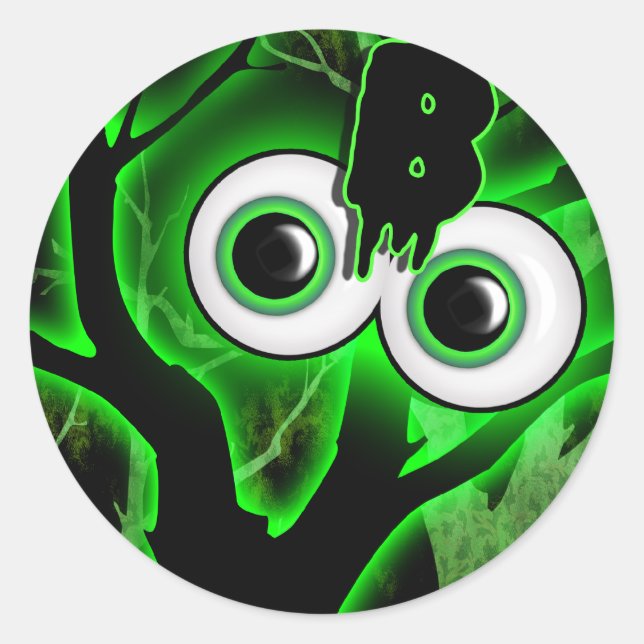 Halloween spooky party kids adults classic round sticker (Front)