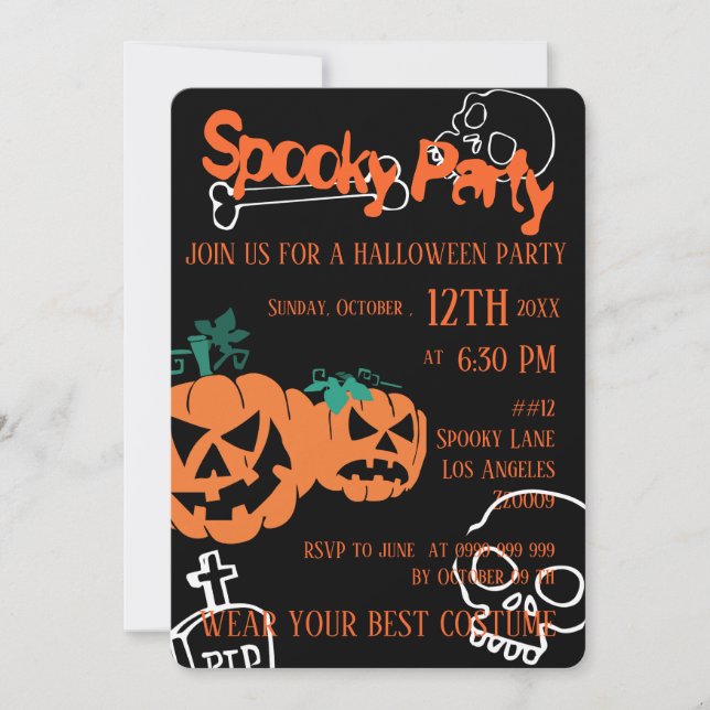 Halloween  spooky  paty  Invitation (Front)
