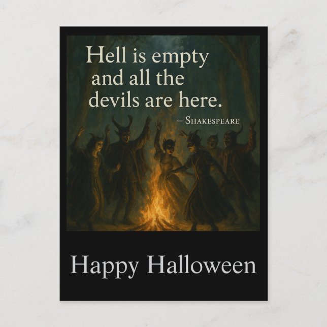 Halloween Spooky Postcard - Hell is Empty (Front)