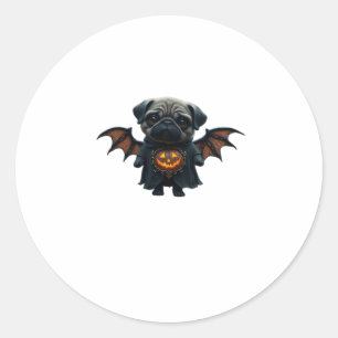 Halloween Spooky Pug Classic T-Shirt Classic Round Sticker