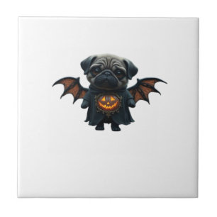 Halloween Spooky Pug Classic T-Shirt Tile