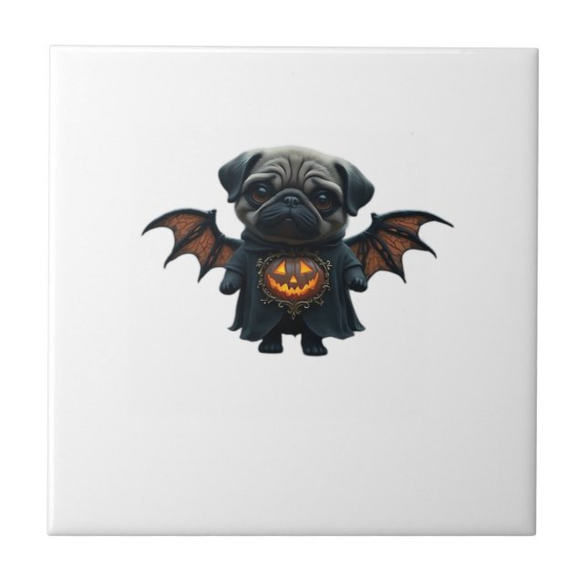 Halloween Spooky Pug Classic T-Shirt Tile (Front)
