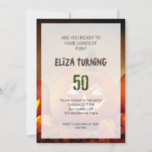 Halloween spooky pumpkin 50th birthday Invitation