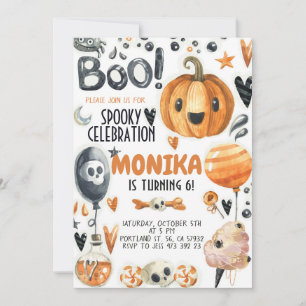 Halloween Spooky Pumpkin Birthday Invitation