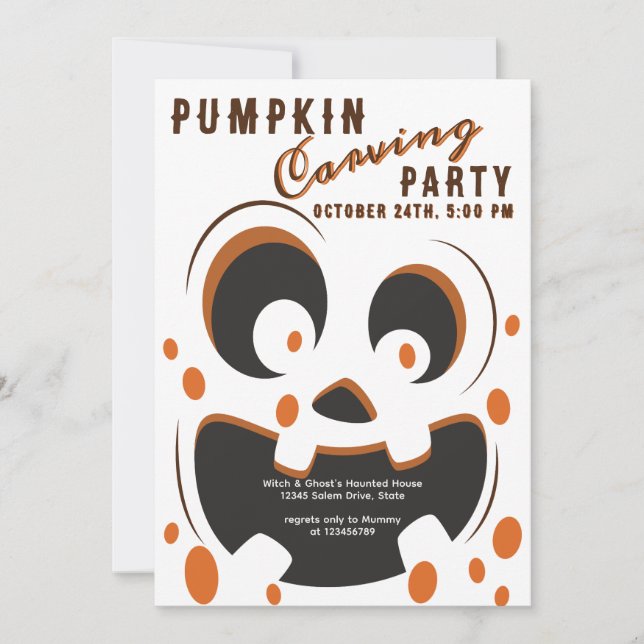 Halloween Spooky Pumpkin Carving Contest Party Invitation (Front)