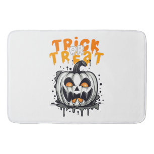 Halloween spooky Pumpkin Design Trick or Treat Bath Mat