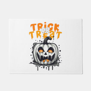 Halloween spooky Pumpkin Design Trick or Treat Doormat