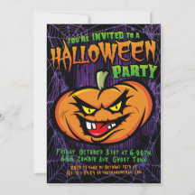 Halloween Spooky Pumpkin head Invitation