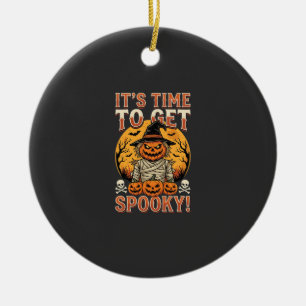 Halloween Spooky Pumpkin Scarecrow Vintage Ceramic Tree Decoration