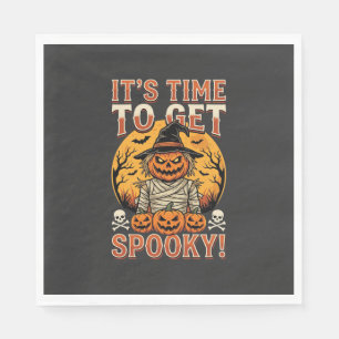 Halloween Spooky Pumpkin Scarecrow Vintage Napkin
