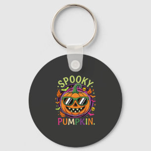 Halloween Spooky Pumpkin Sunglasses Vector Key Ring
