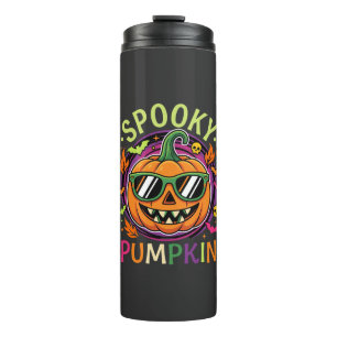 Halloween Spooky Pumpkin Sunglasses Vector Thermal Tumbler