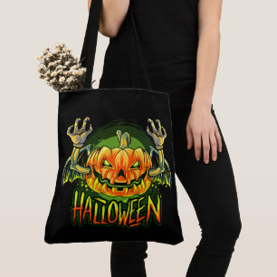 Halloween Spooky Pumpkin Tote Bag