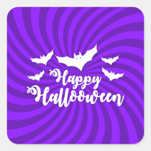 Halloween - Spooky Pumpkins Bats Square Sticker