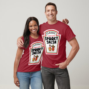 Halloween Spooky Salsa Hot Sauce Ketchup Mustard T-Shirt