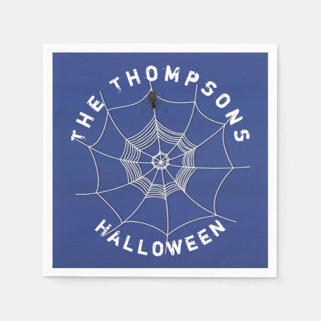 Halloween Spooky Scary Cute Spider Web Napkin (Front)