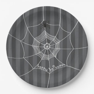 Halloween Spooky Scary Cute Spider Web Paper Plate