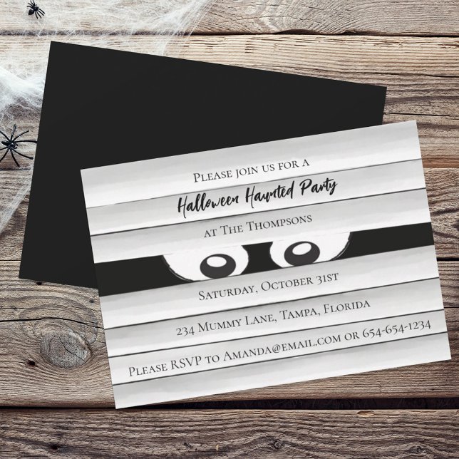 Halloween Spooky Scary Haunted Mummy Ghost Eyes Invitation (Creator Uploaded)