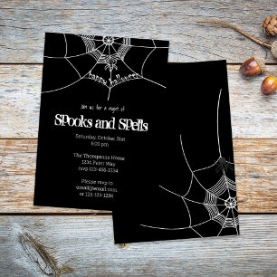 Halloween Spooky Scary Spider Web Cute Party Invitation