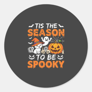 Halloween Spooky Season Cat Ghost Pumpkin Classic Round Sticker
