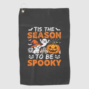 Halloween Spooky Season Cat Ghost Pumpkin Golf Towel