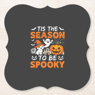 Halloween Spooky Season Cat Ghost Pumpkin Paper Coaster