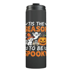Halloween Spooky Season Cat Ghost Pumpkin Thermal Tumbler