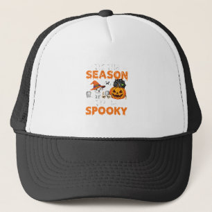 Halloween Spooky Season Cat Ghost Pumpkin Trucker Hat
