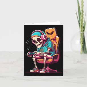 Halloween Spooky Season Gaming Skeleton Scary Game Card
