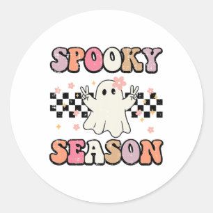 Halloween Spooky Season Ghost Peace Costume Women Classic Round Sticker