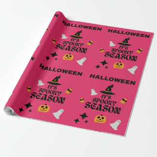 HALLOWEEN SPOOKY SEASON PINK  WRAPPING PAPER