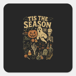 Halloween Spooky Season Pumpkin Witch Tis The Seas Square Sticker