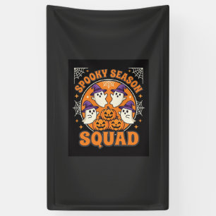 Halloween Spooky Season Squad Ghost Pumpkin Design Banner