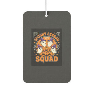Halloween Spooky Season Squad Ghost Pumpkin Design Car Air Freshener