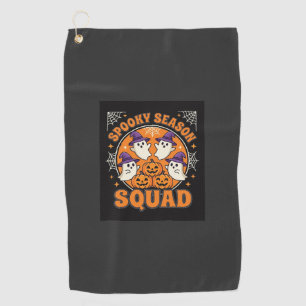 Halloween Spooky Season Squad Ghost Pumpkin Design Golf Towel