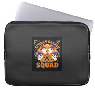 Halloween Spooky Season Squad Ghost Pumpkin Design Laptop Sleeve
