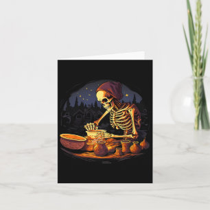 Halloween Spooky Skeleton Clay Pottery Maker  Card