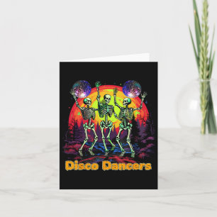Halloween Spooky Skeleton Disco Dancers Dancing Card