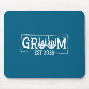 Halloween spooky skeleton engagement wedding bride mouse mat