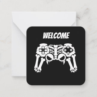 Halloween Spooky Skeleton Gamer Controller Gaming Card